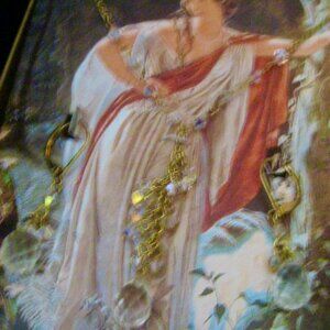 "KIRKS FOLLY VINTAGE AURORA BOREALIS CRYSTAL NECKLACE W/MATCHING LEVERBACK EARR"